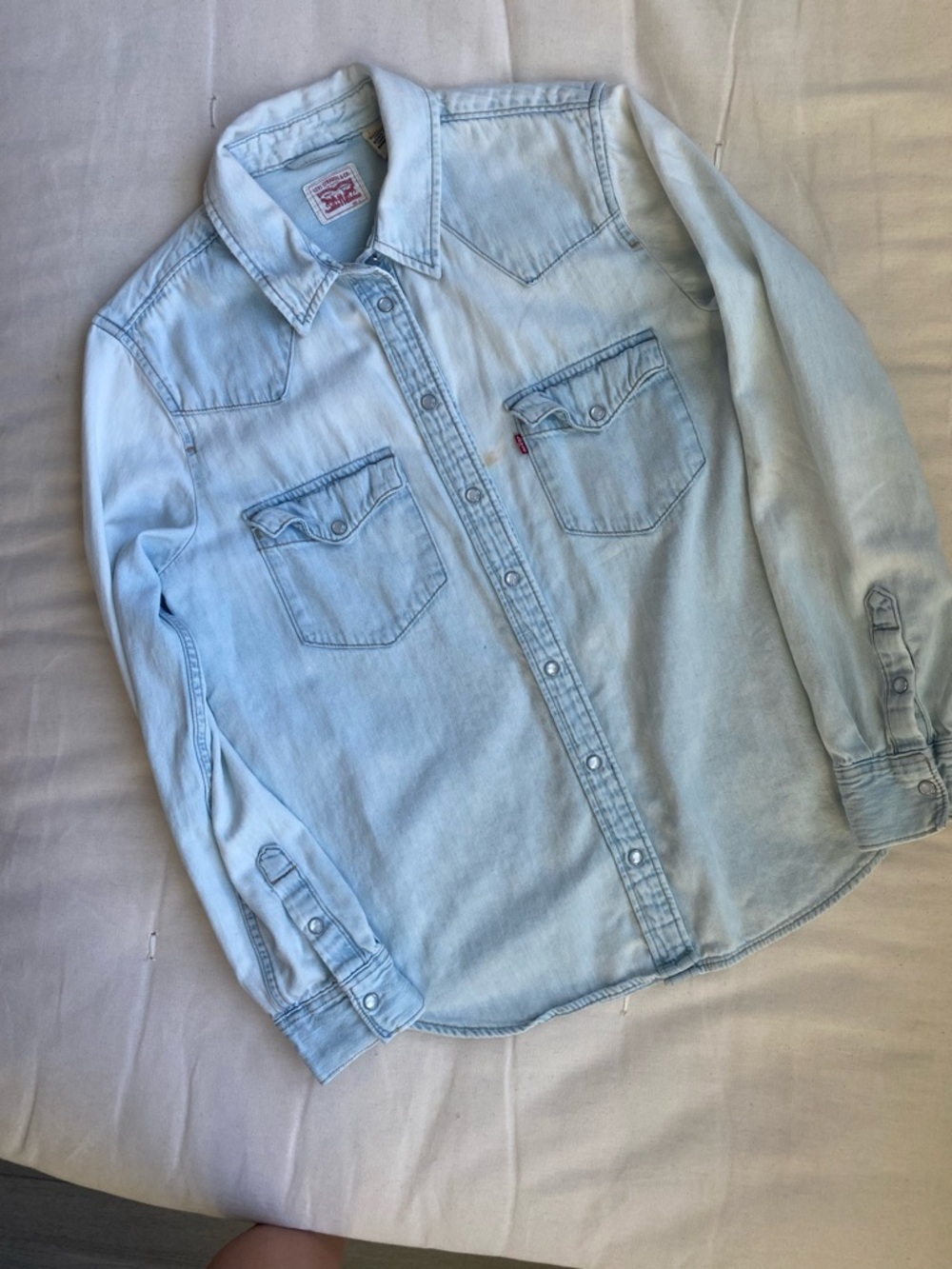 Levi's Light Blue Cotton Denim Shirt with White Tag